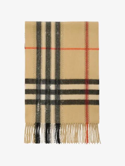 crystal check cashmere scarf by BURBERRY