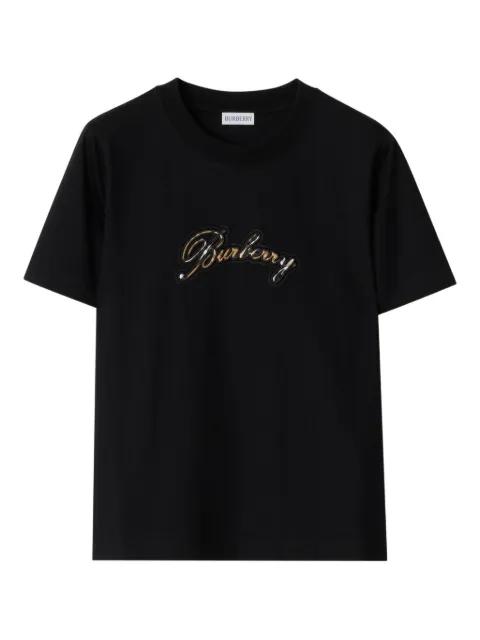cursive logo cotton t-shirt by BURBERRY