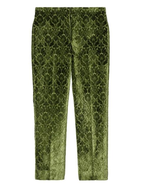 damask-pattern velvet trousers by BURBERRY