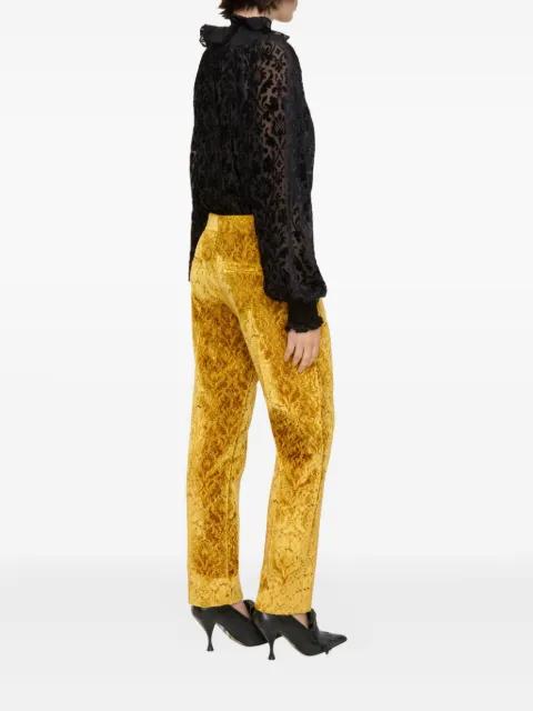 damask-pattern velvet trousers by BURBERRY