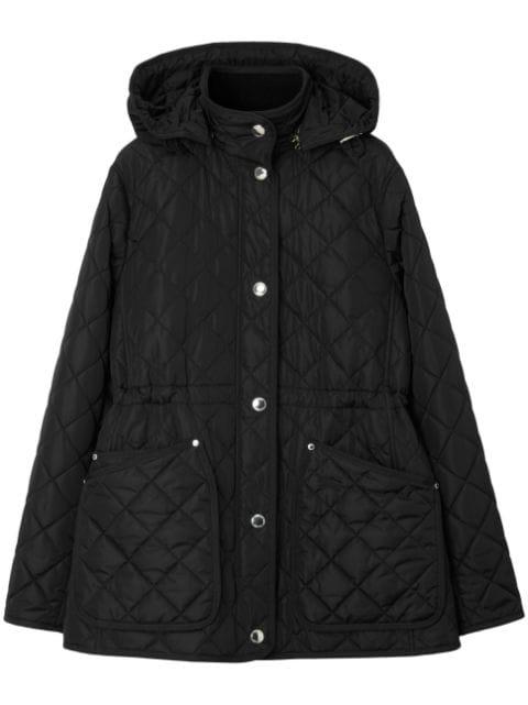 detachable-hood diamond-quilted jacket by BURBERRY