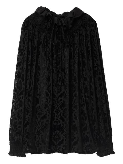 devoré-pattern ruffled blouse by BURBERRY
