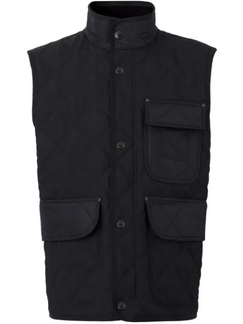 diamond-quilted Vintage Check lined gilet by BURBERRY
