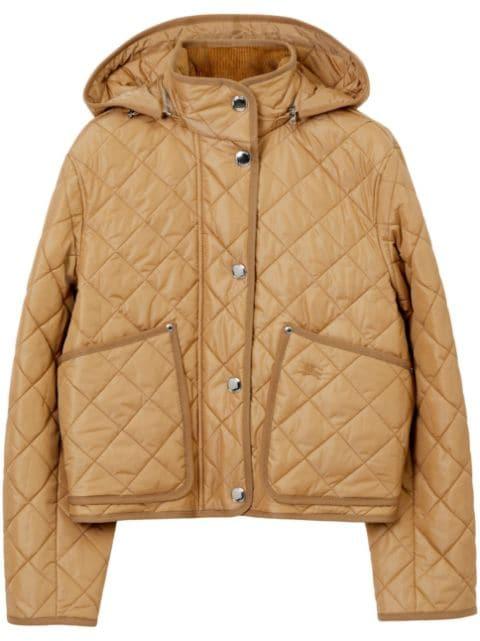 diamond-quilted hoodied jacket by BURBERRY
