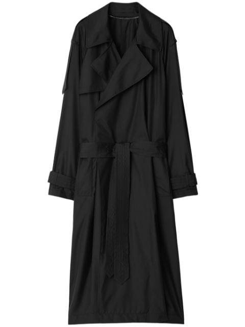 double-breasted silk trench coat by BURBERRY