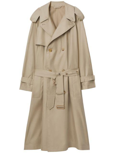 double-breasted silk trench coat by BURBERRY