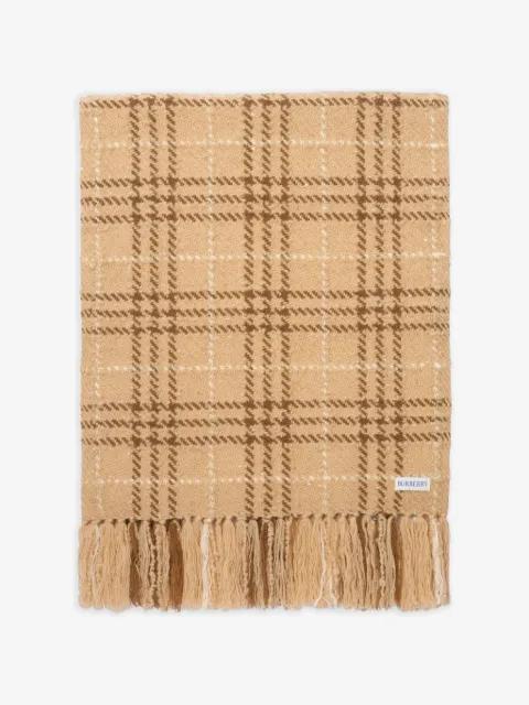 embellished Check bouclé scarf by BURBERRY
