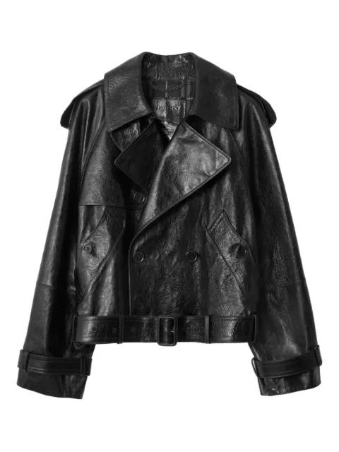 embossed leather jacket by BURBERRY
