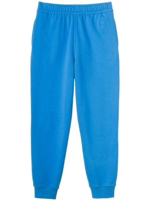 embroidered-letter motif cotton track pants by BURBERRY