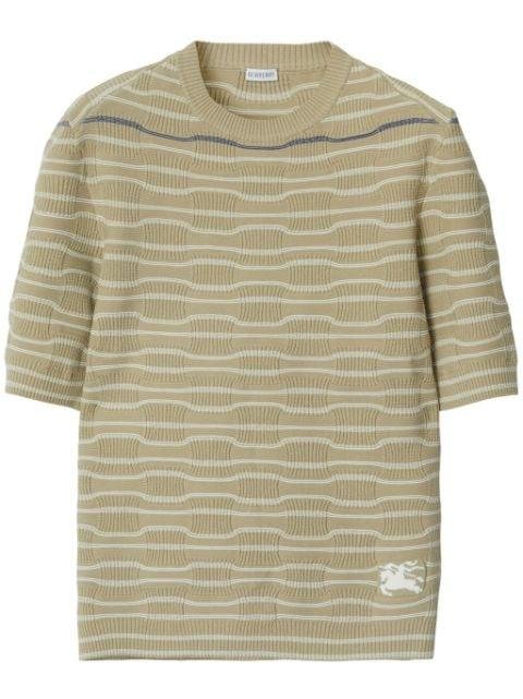 embroidered-logo knit t-shirt by BURBERRY