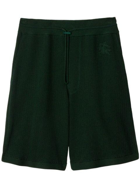 embroidered-logo mesh cotton shorts by BURBERRY