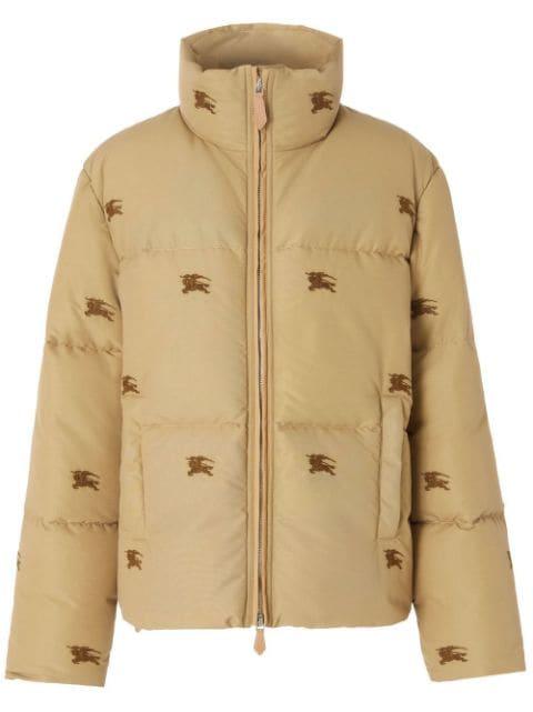 embroidered-logo puffer jacket by BURBERRY