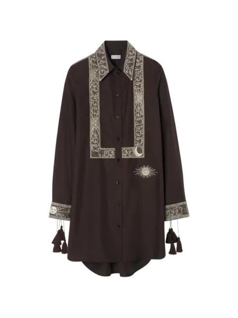 embroidered silk shirt dress by BURBERRY
