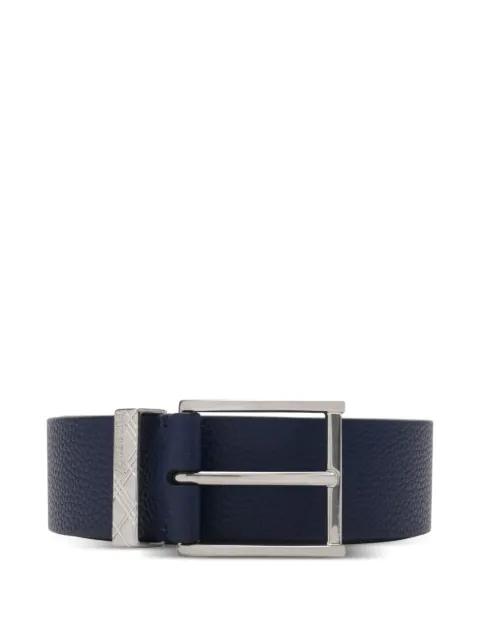 engraved-check leather belt by BURBERRY