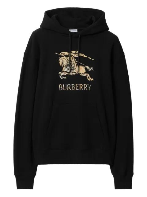 equestrian knight shaded check hoodie by BURBERRY
