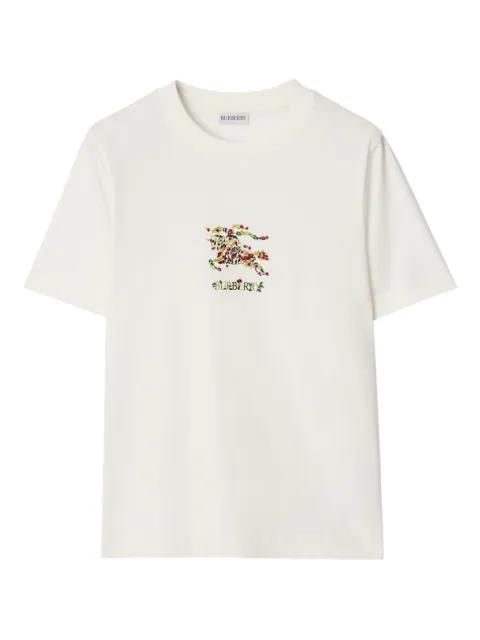 floral-embroidered T-shirt by BURBERRY