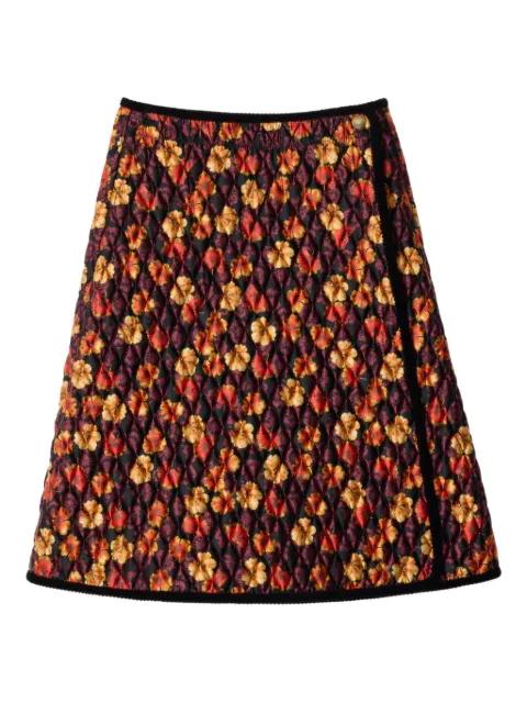 floral-print quilted skirt by BURBERRY