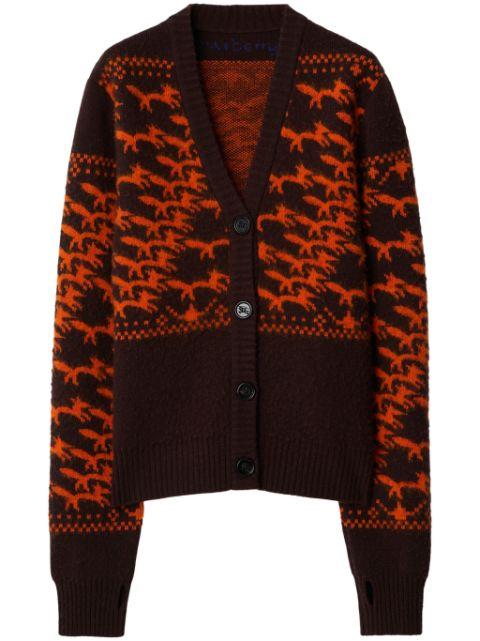 fox wool cardigan by BURBERRY