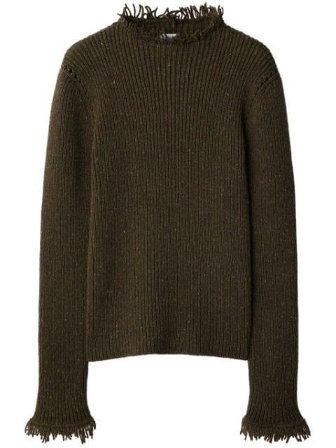 frayed wool jumper by BURBERRY