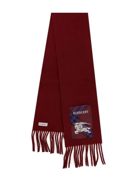 fringed logo-patch scarf by BURBERRY