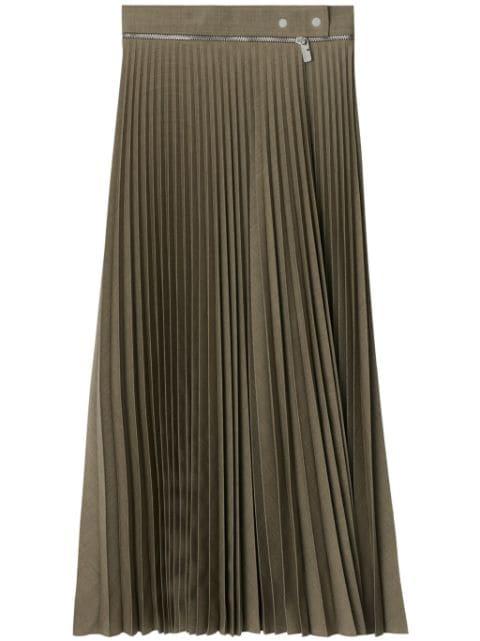 fully-pleated wool-blend skirt by BURBERRY