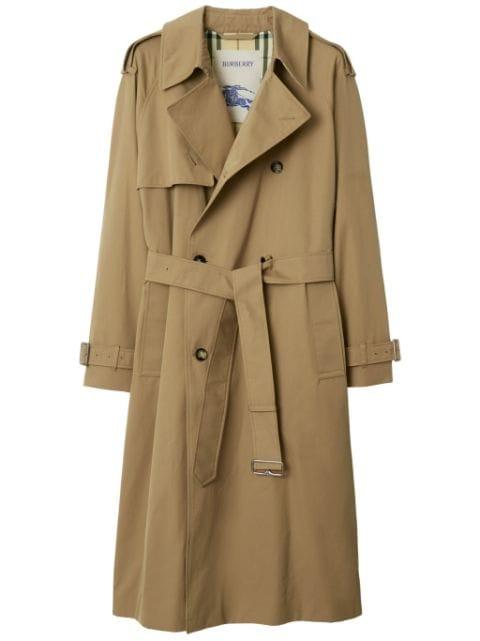 gabardine-weave trench coat by BURBERRY
