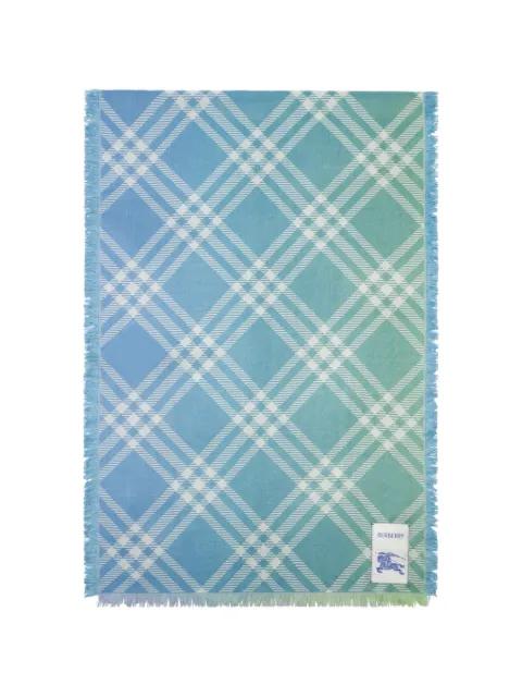 gradient Check wool silk scarf by BURBERRY
