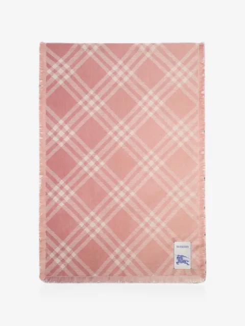 gradient check wool silk scarf by BURBERRY