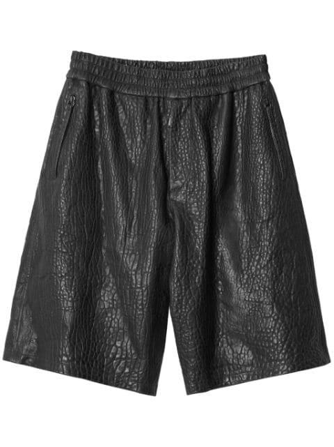 grained-effect leather shorts by BURBERRY