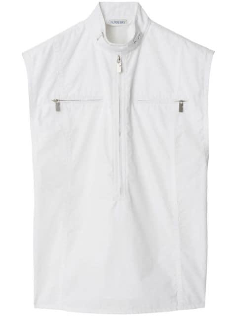half-zip cotton tank top by BURBERRY
