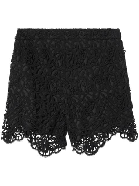 high-waisted macramé lace shorts by BURBERRY