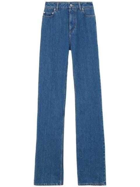 high-waisted straight-leg cotton jeans by BURBERRY