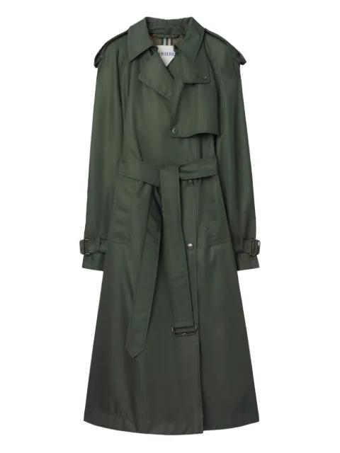 hoodied belted nylon trench coat by BURBERRY