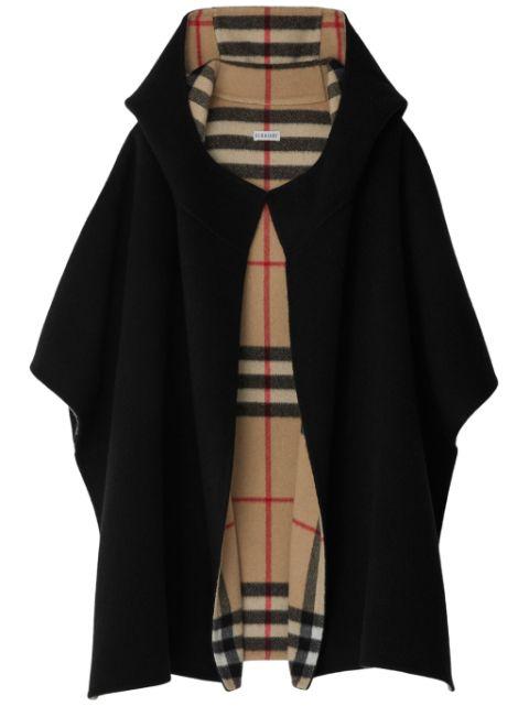 hoodied cashmere cape by BURBERRY