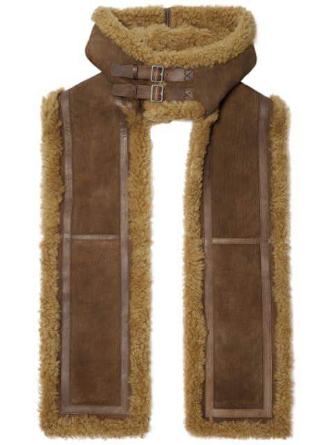 hoodied shearling scarf by BURBERRY