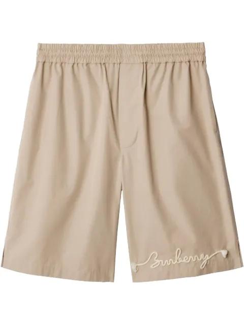 knot-logo cotton shorts by BURBERRY