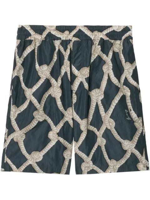 knot-print shorts by BURBERRY