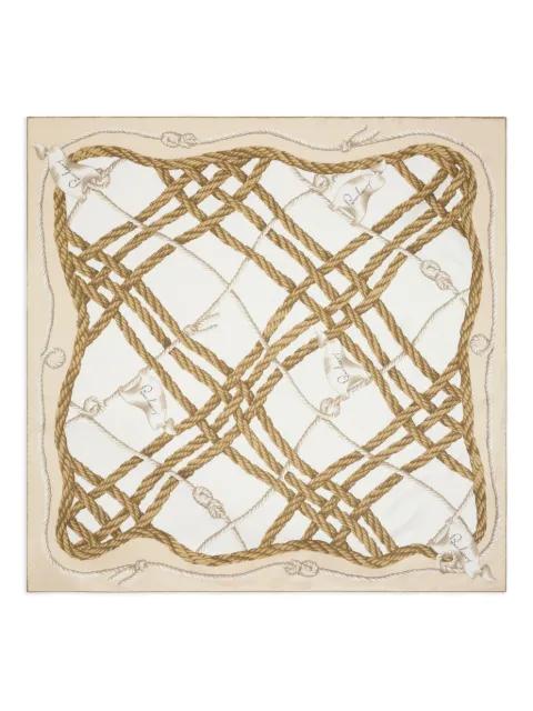 knot-print silk scarf by BURBERRY