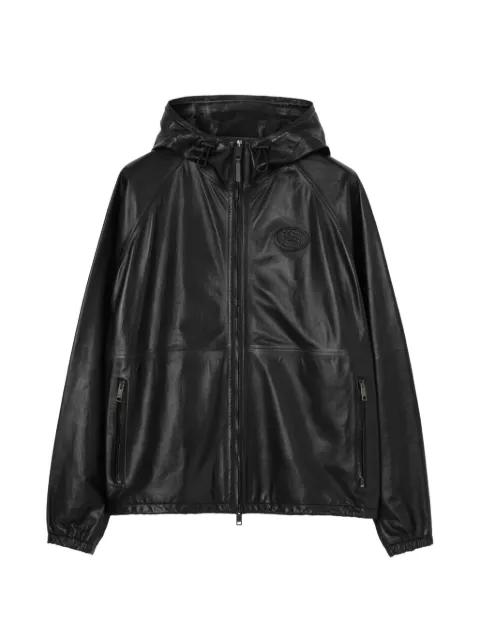 leather Clapton hoodied jacket by BURBERRY