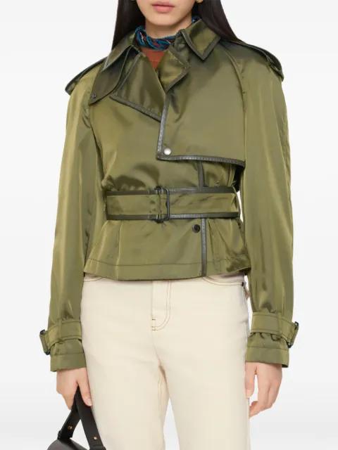 leather-trimmed press-stud jacket by BURBERRY