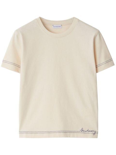 logo-embroidered cotton T-shirt by BURBERRY