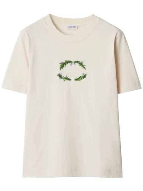 logo-embroidered cotton T-shirt by BURBERRY