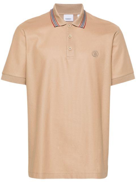 logo-embroidered cotton polo shirt by BURBERRY