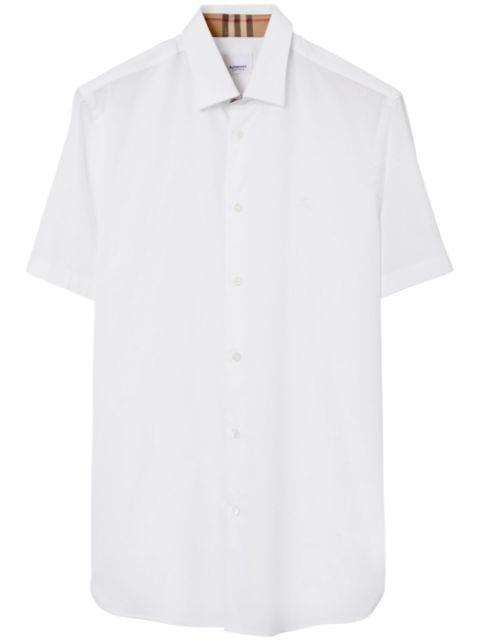 logo-embroidered cotton shirt by BURBERRY