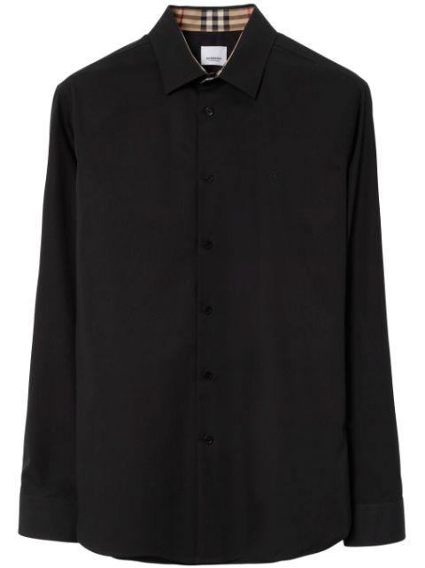 logo-embroidered long-sleeve shirt by BURBERRY