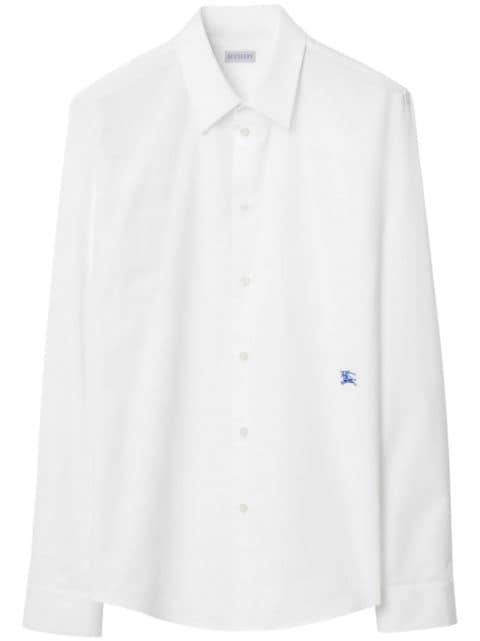 logo-embroidered poplin shirt by BURBERRY