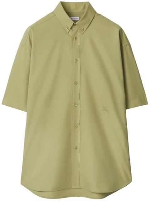 logo-embroidered poplin shirt by BURBERRY