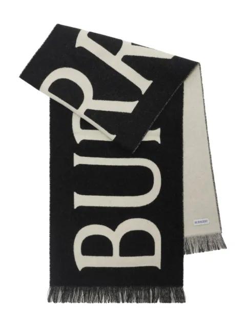 logo-jacquard wool scarf by BURBERRY