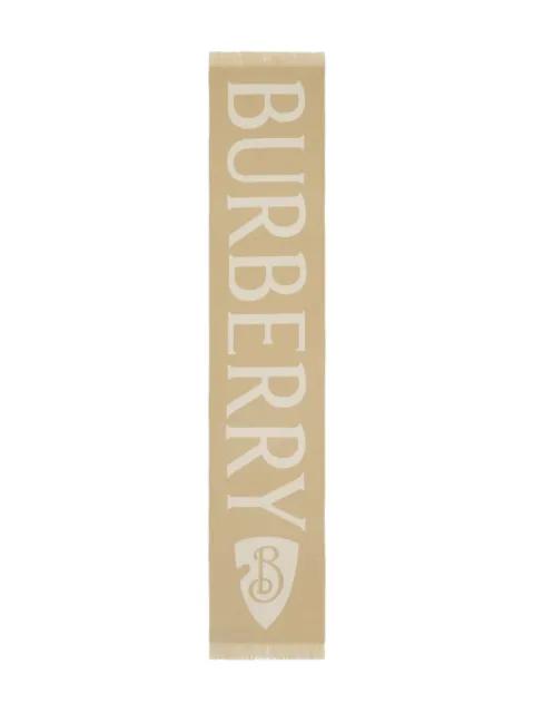logo-jacquard wool scarf by BURBERRY