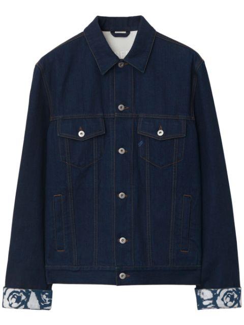 logo-patch cotton denim jacket by BURBERRY